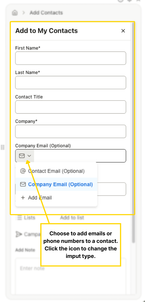 Add contact information 