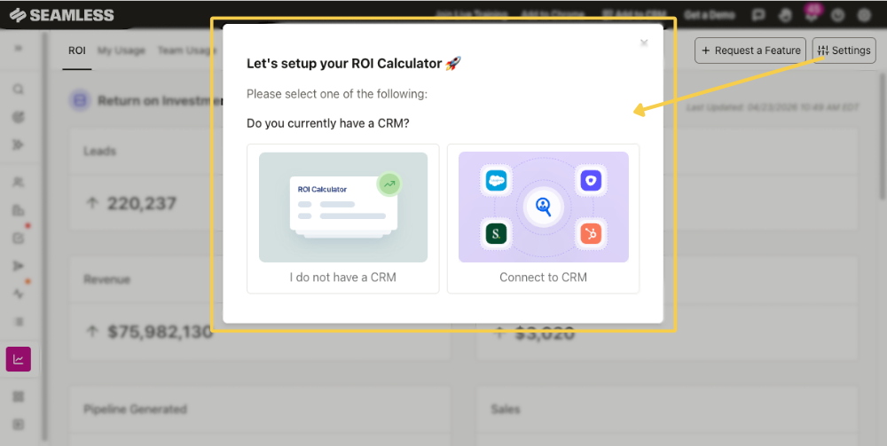 ROI Dashboard Set Up