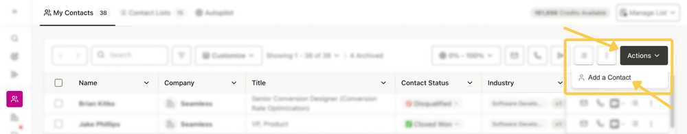 Add a Contact button
