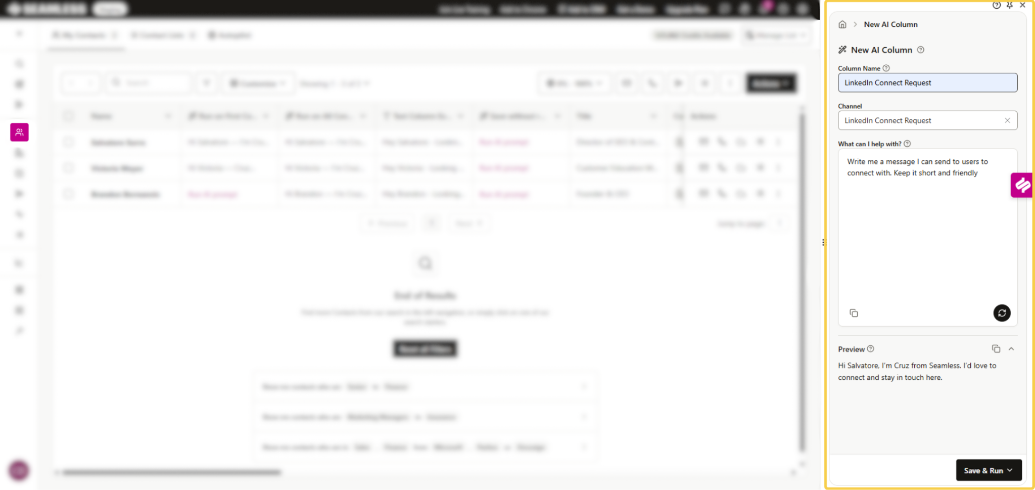 Create a New AI Column