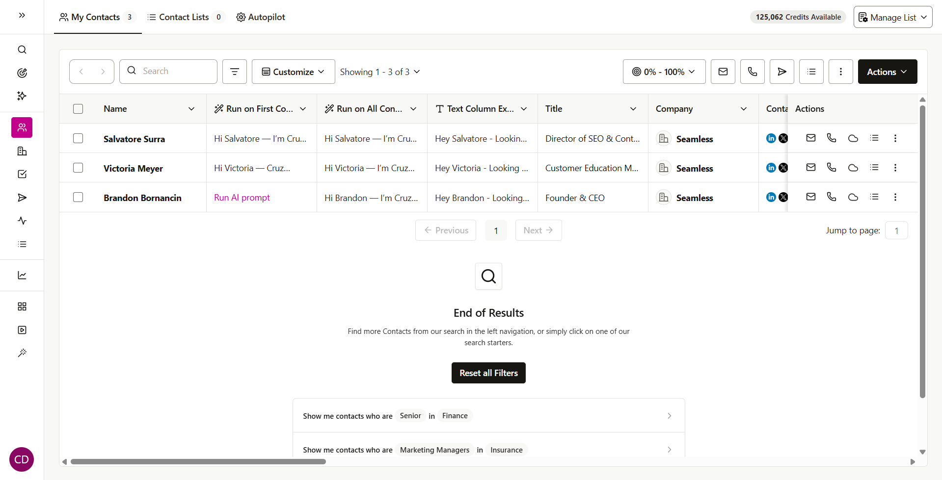 AI Smart Fields in My Contacts