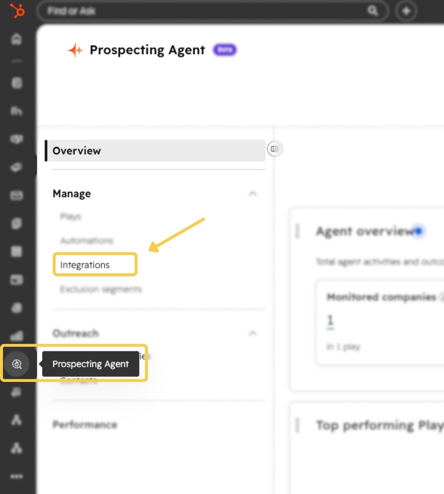 Prospecting Agent and Integrations in HubSpot