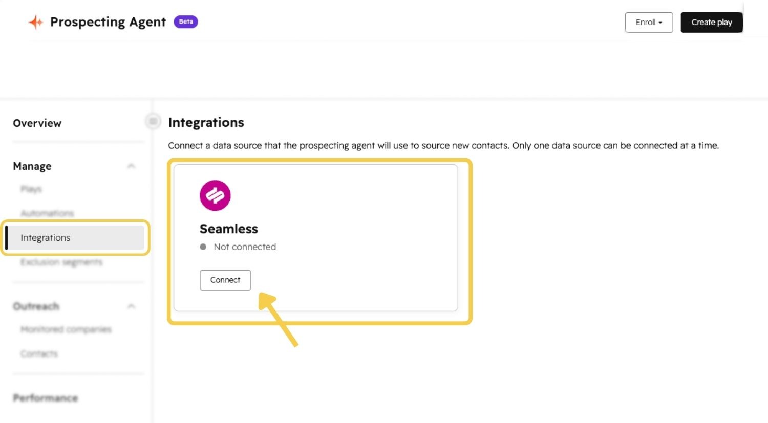 Connect Seamless Data Source