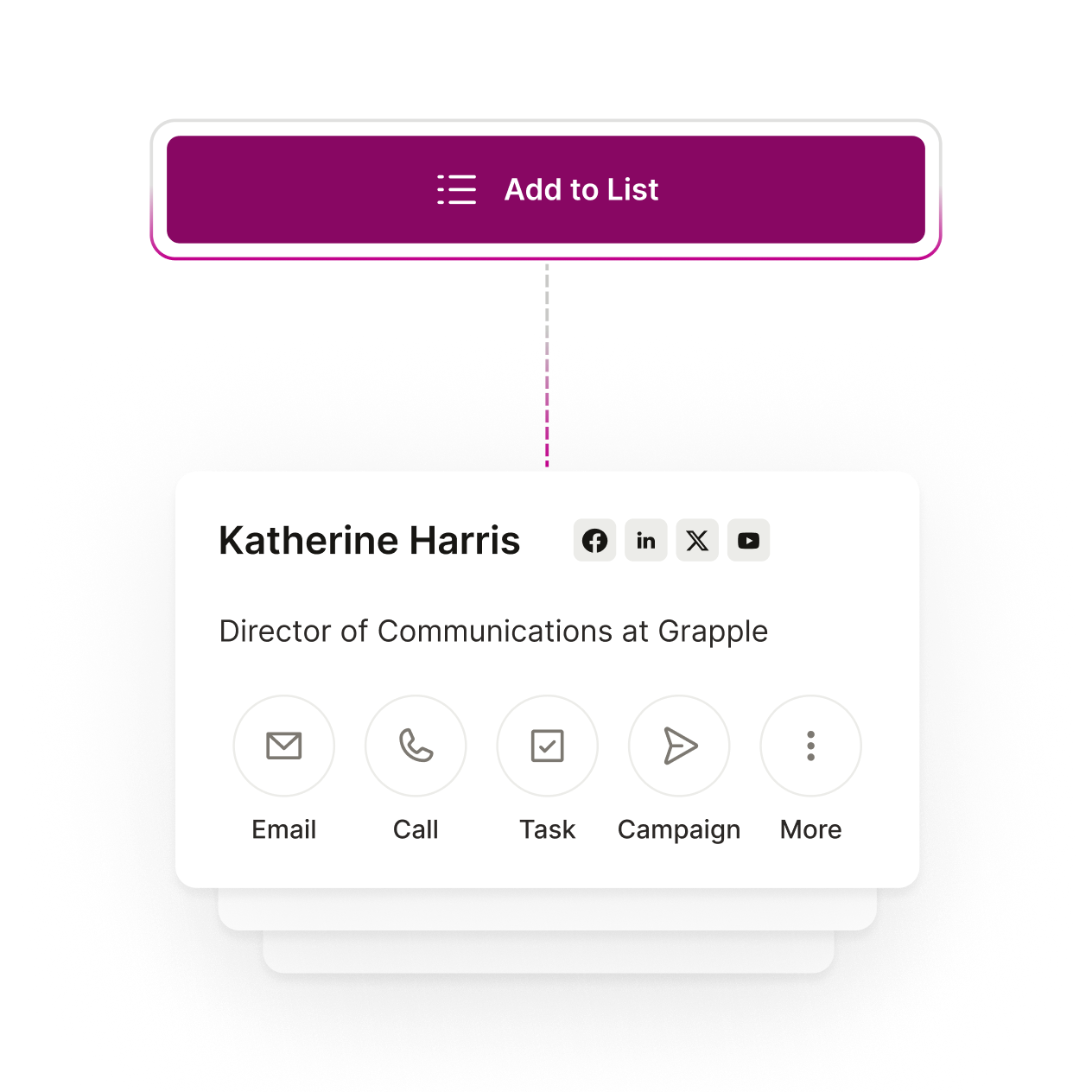 A Seamless Add to List button connected to a Contact Details block.