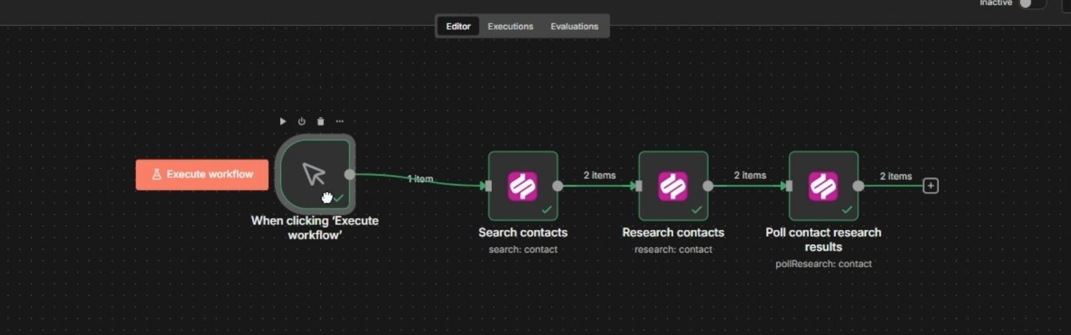 Seamless within an n8n workflow. 