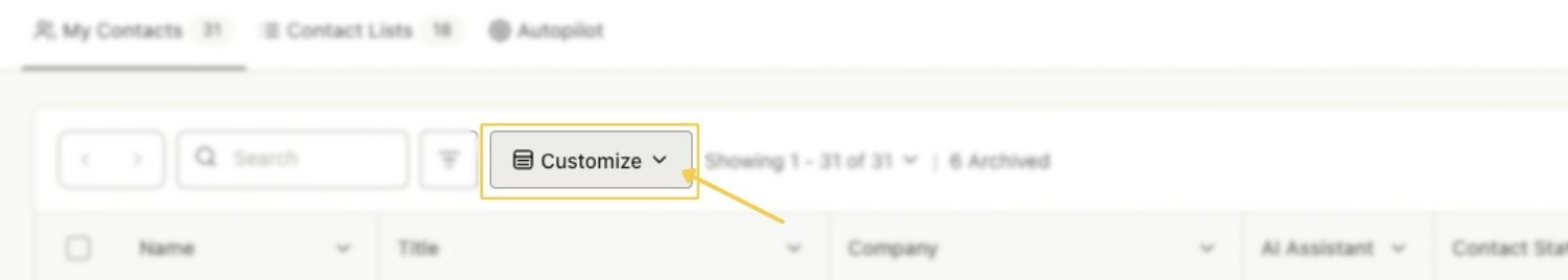 Customize button