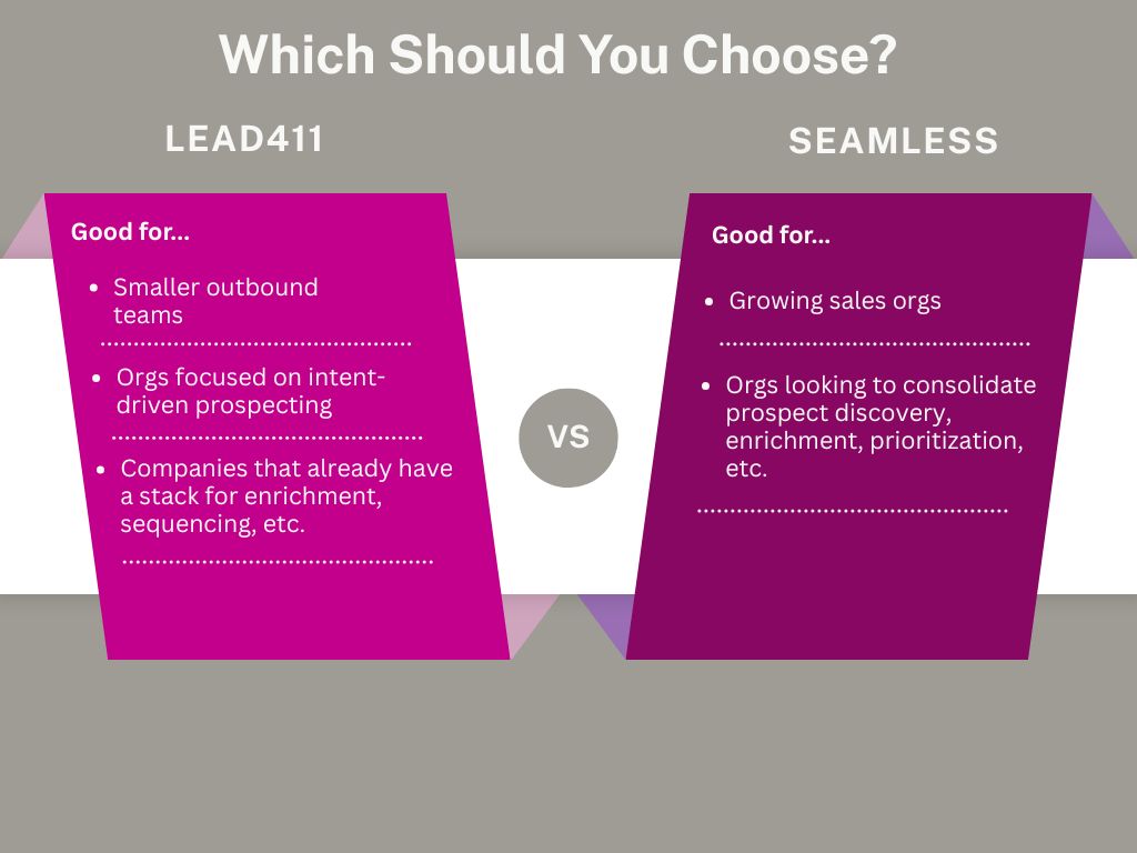 2 reasons to choose seamless.ai over lead411