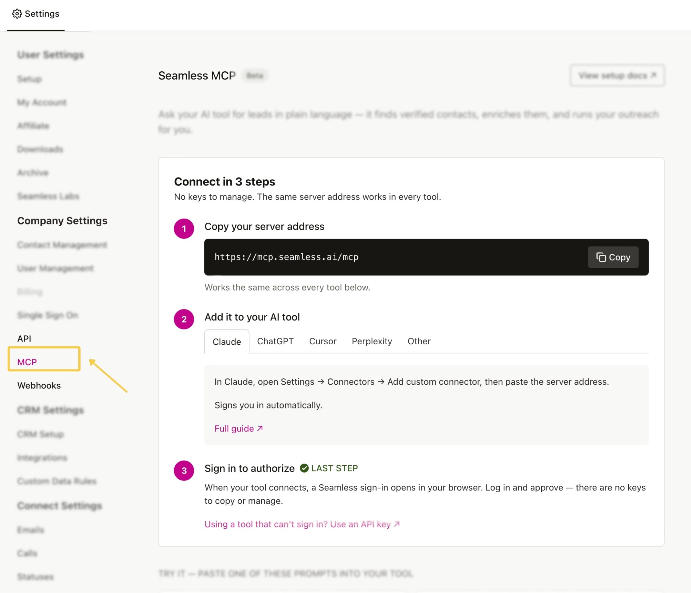 Connect and Manage Claude MCP integration