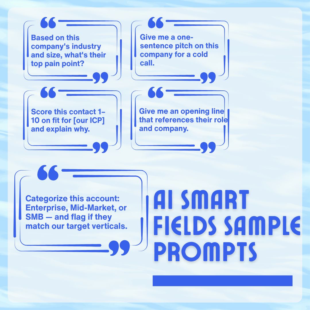 5 AI Smart Fields Sample Prompts