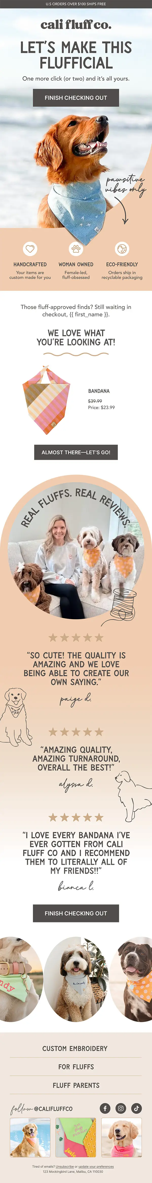 Dog bandana brand email design