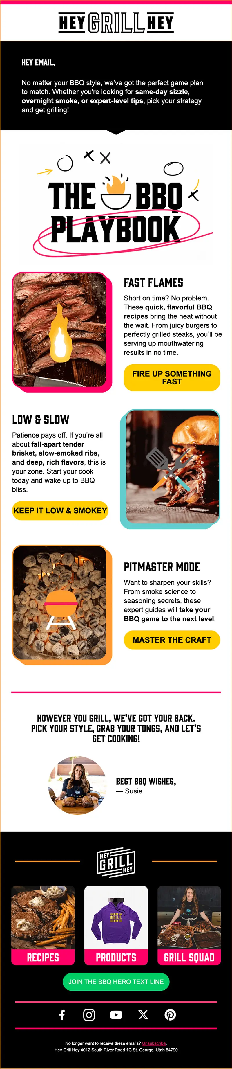 Recipe blog email design in klaviyo