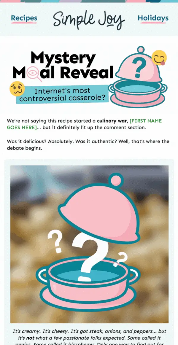 Email design example