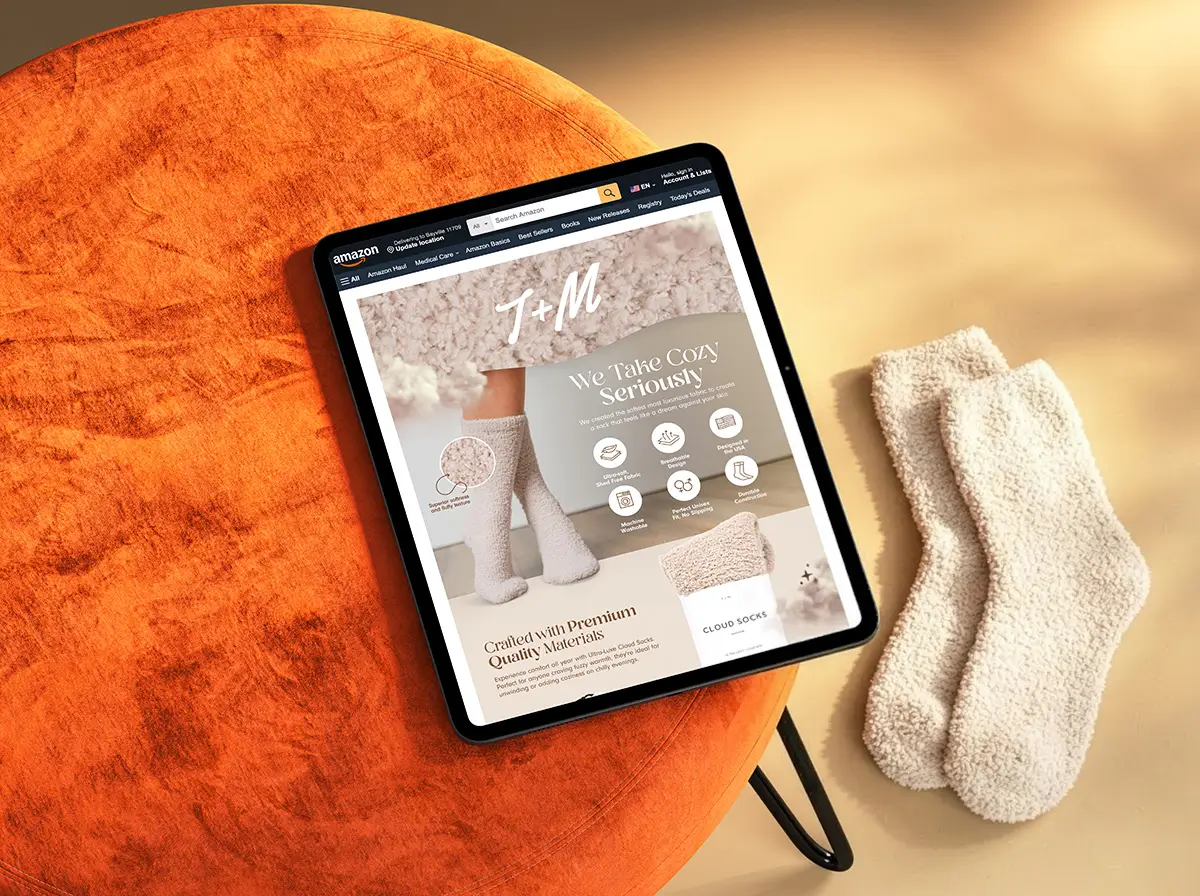 Premium A+ Content design on an iPad