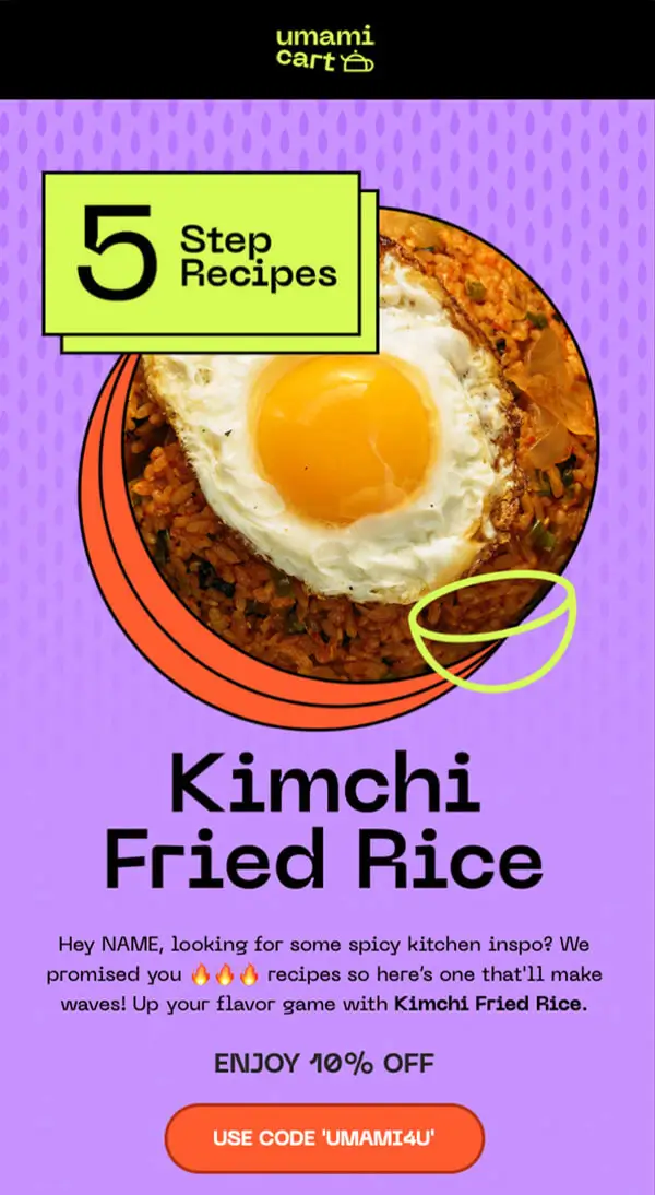 Email design example