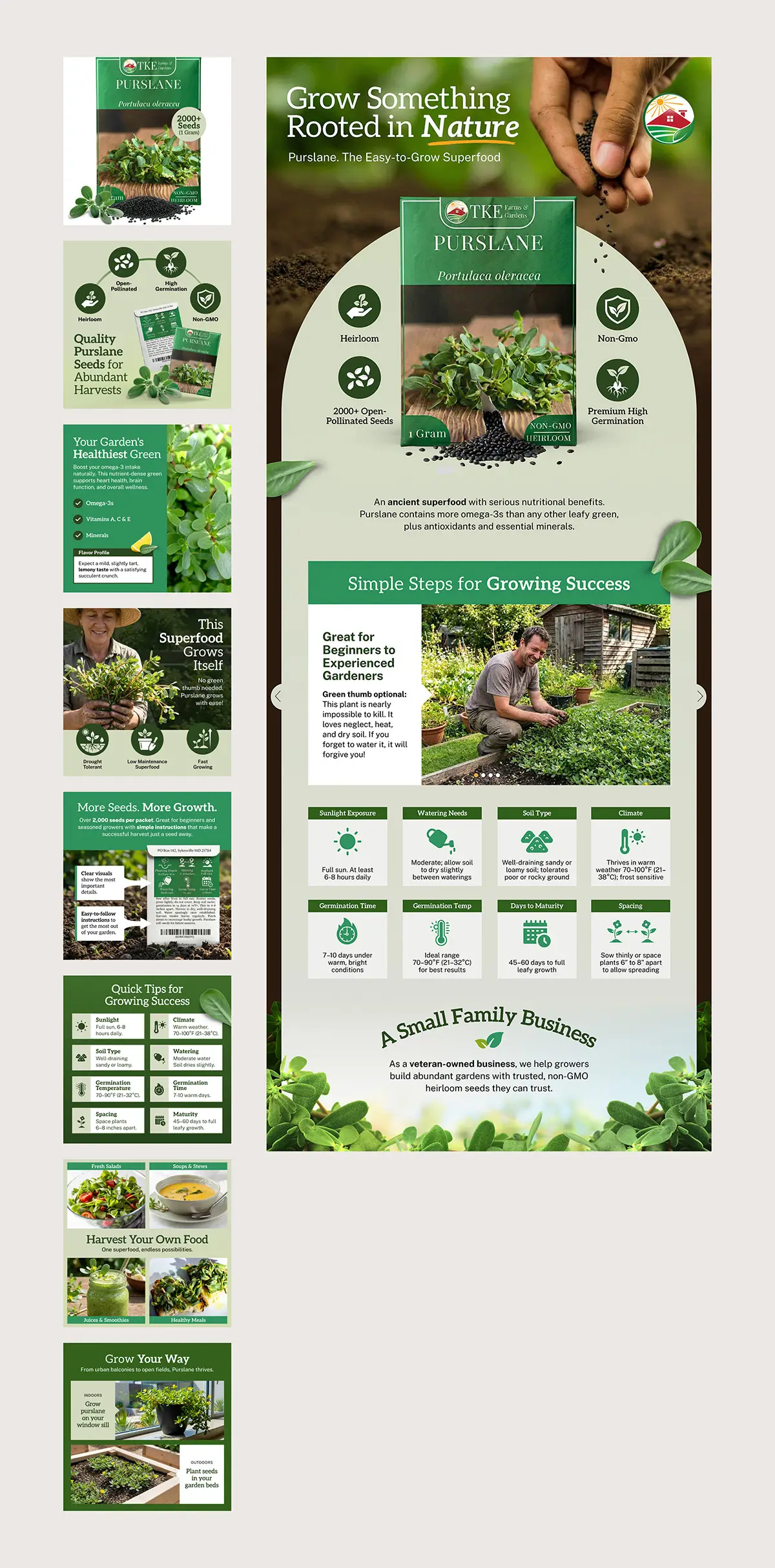 Heirloom Seeds Premium Amazon Detail Page Design