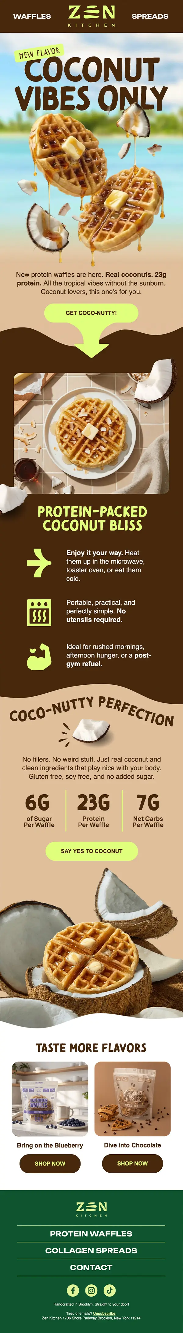 Coconut Waffle Klaviyo Email Design