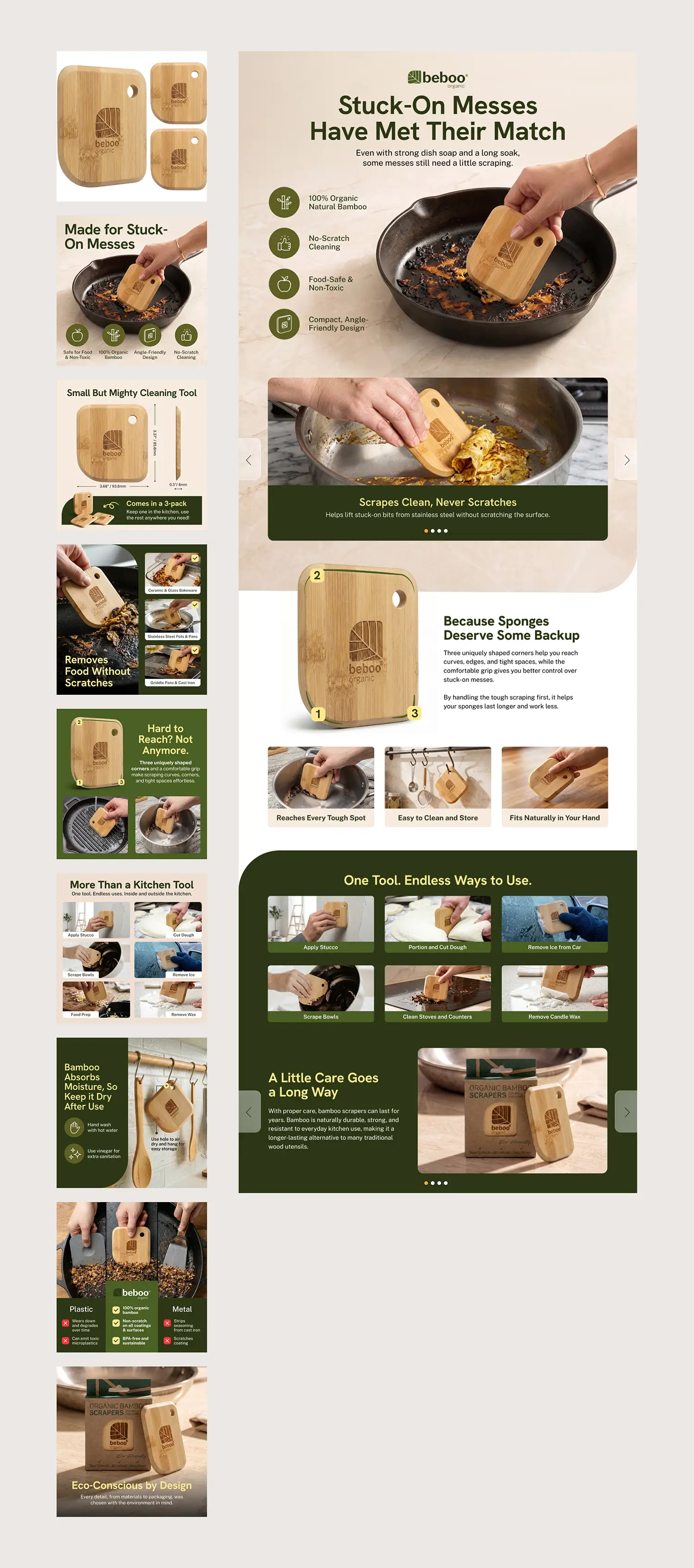 Bamboo Scraper Amazon Premium A+ Design