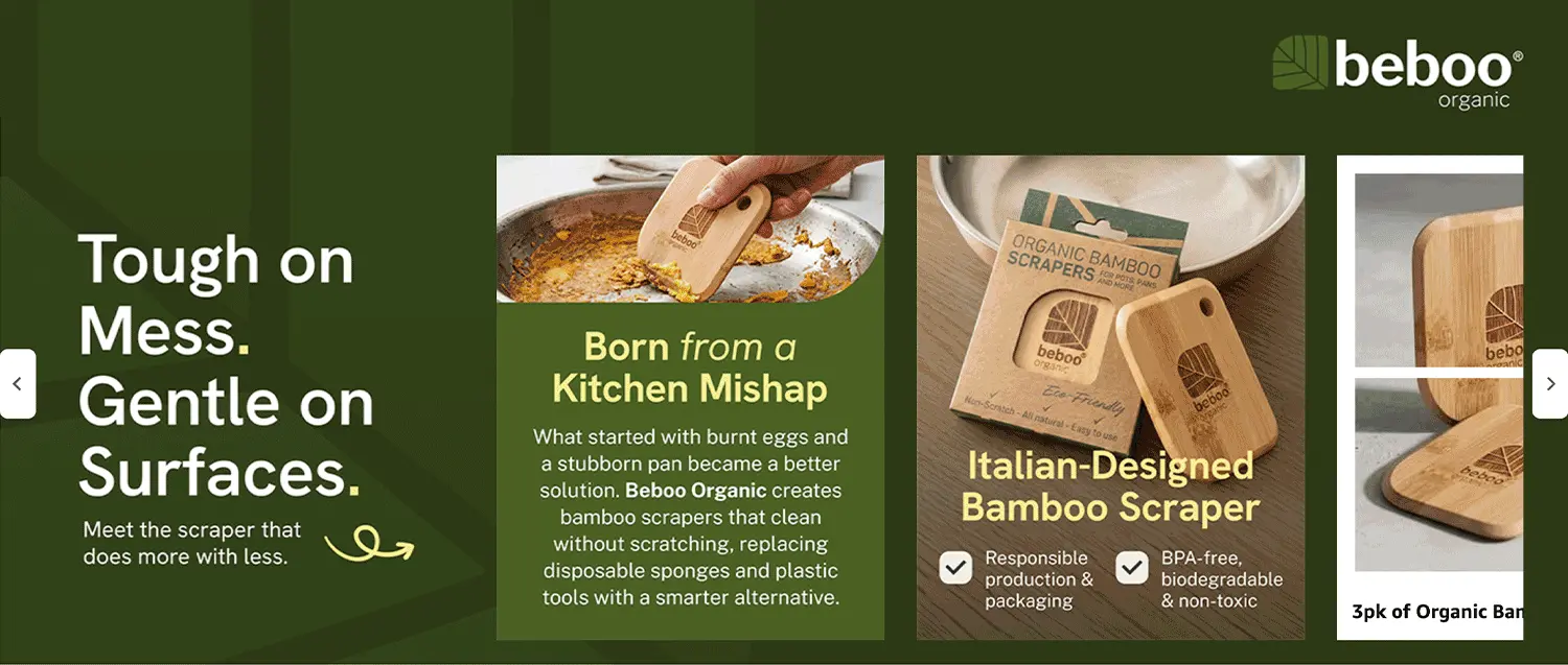 Bamboo scraper amazon brand story