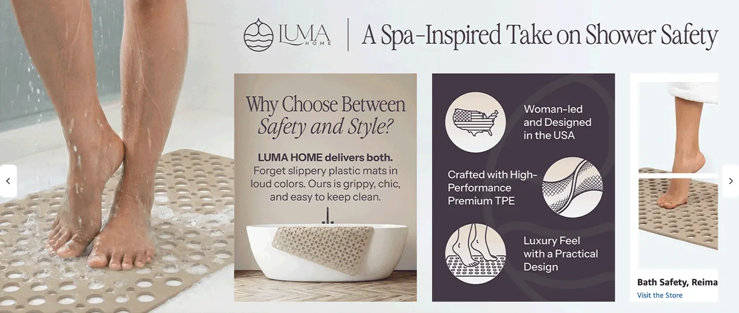 Bath Mat Amazon A+ Brand Story