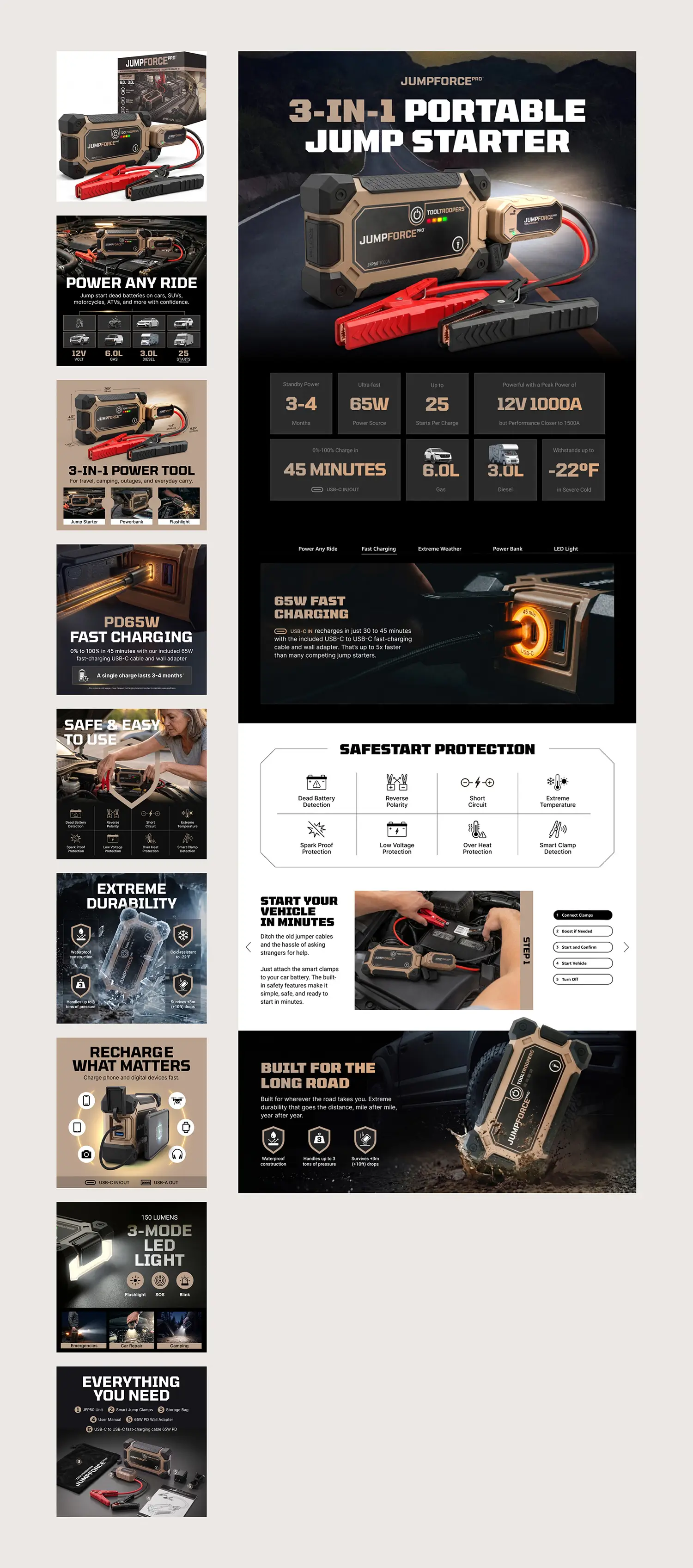 Portable Jump starter Amazon Detail Page Design