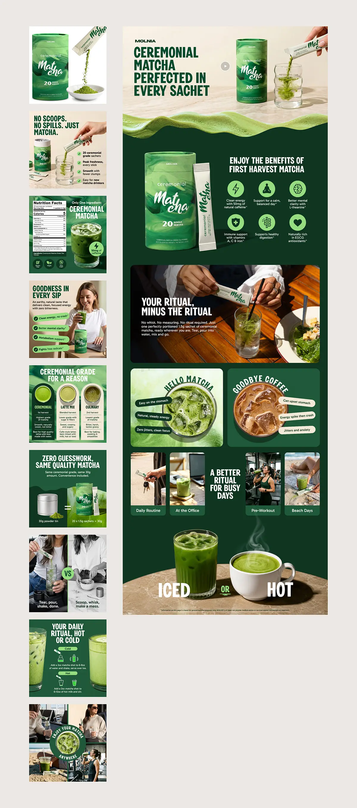 Matcha Tea amazon detail page design