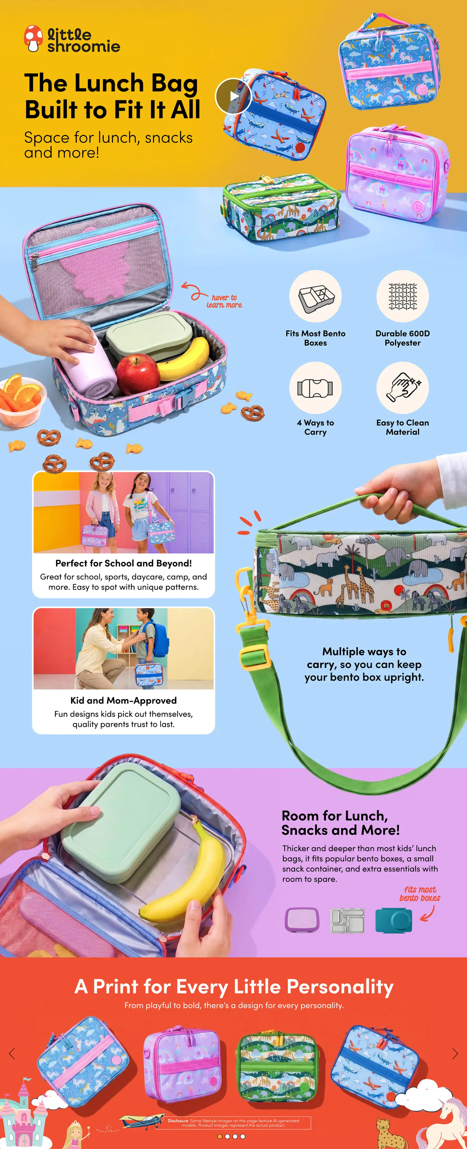 Kid portable lunchbox amazon premium A+ design