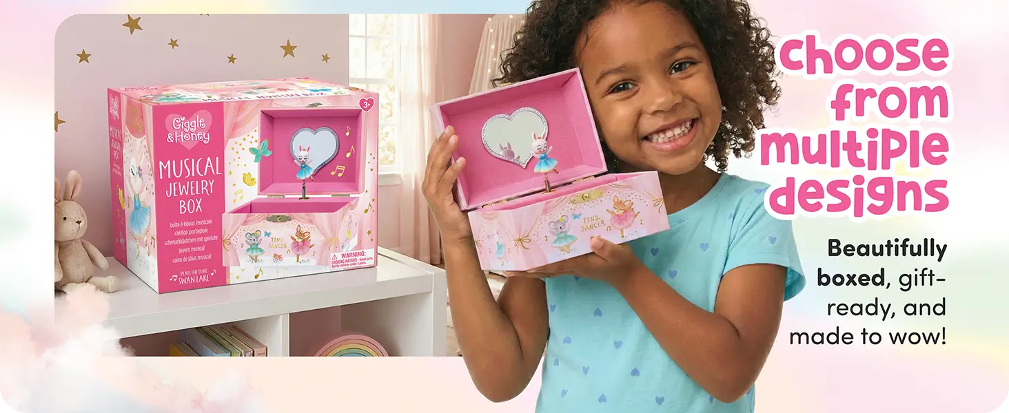 Girl with animal ballerina jewelry box
