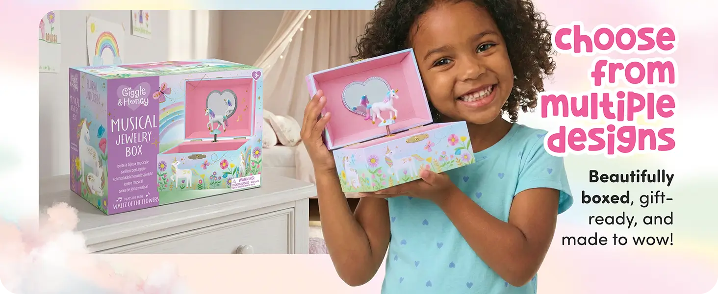 Girl with unicorn jewelry box