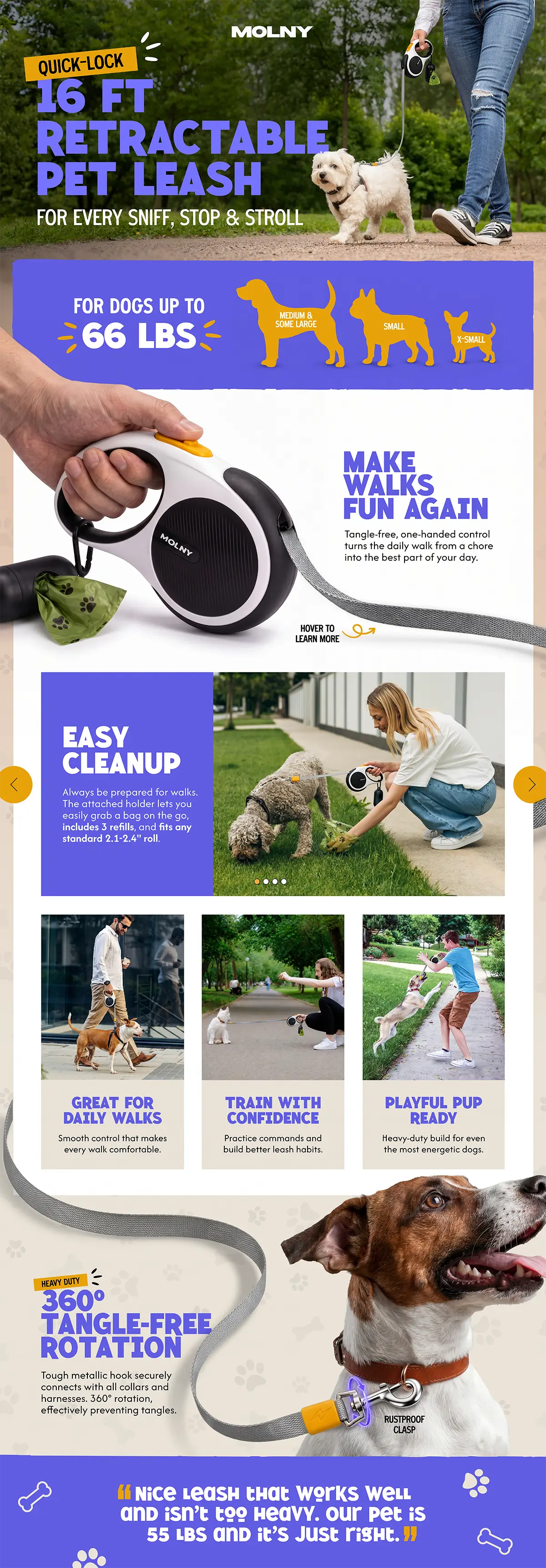 Dog Leash Amazon Premium A+ Design Example