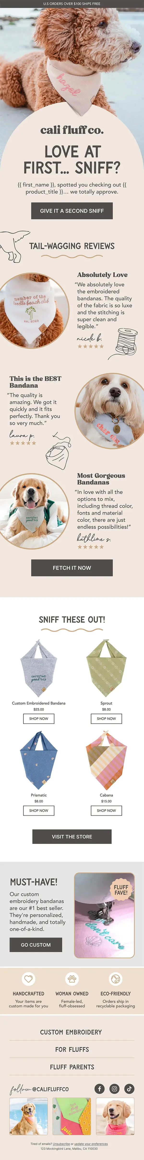 Email design example