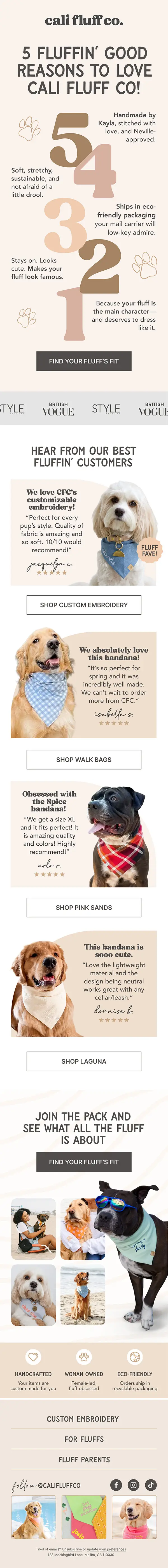 Email design example