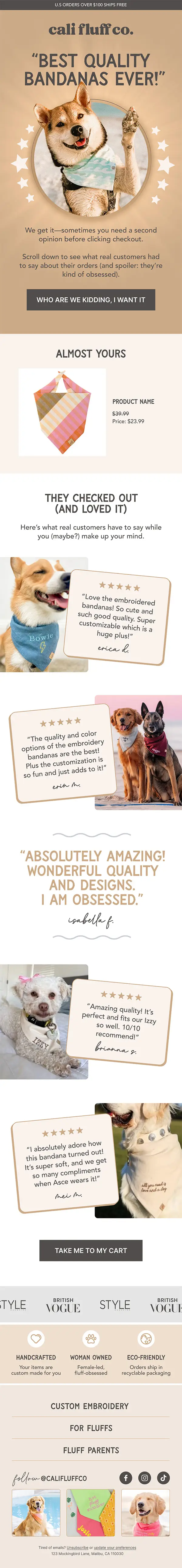 Email design example