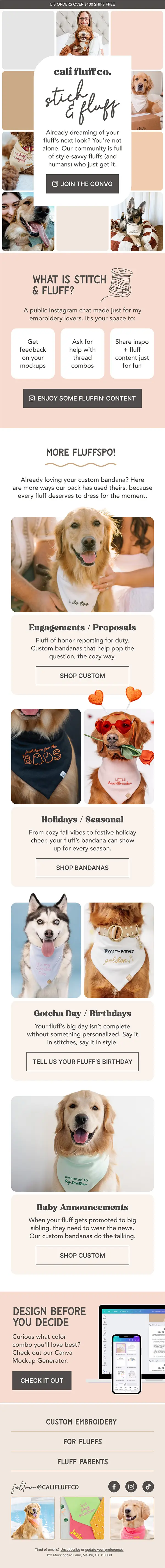 Email design example