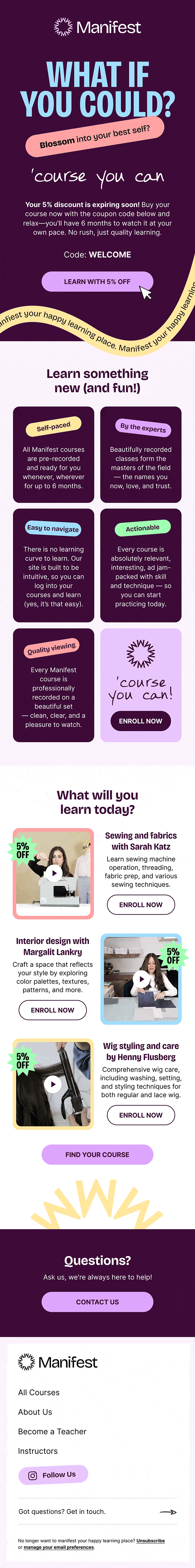 Welcome Klaviyo email design