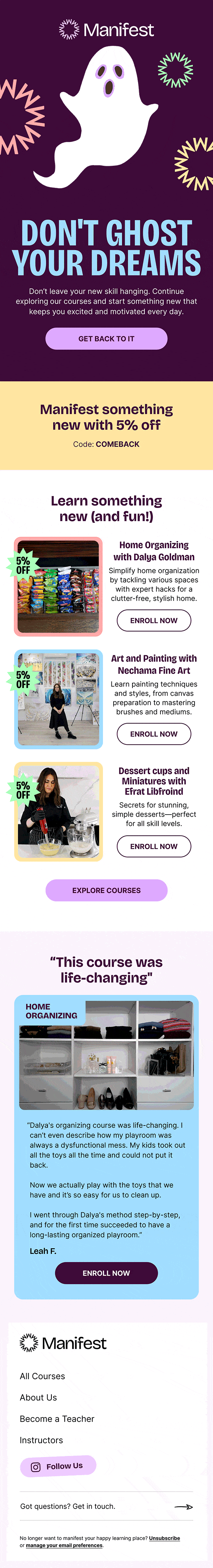 Site abandonment email design