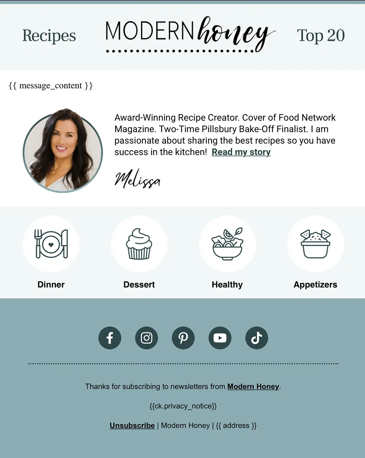 Recipe Blog Email Template