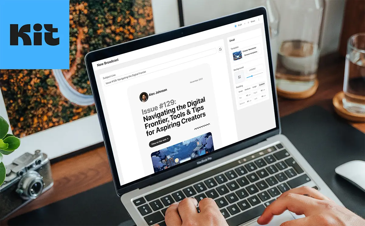 Convertkit on laptop