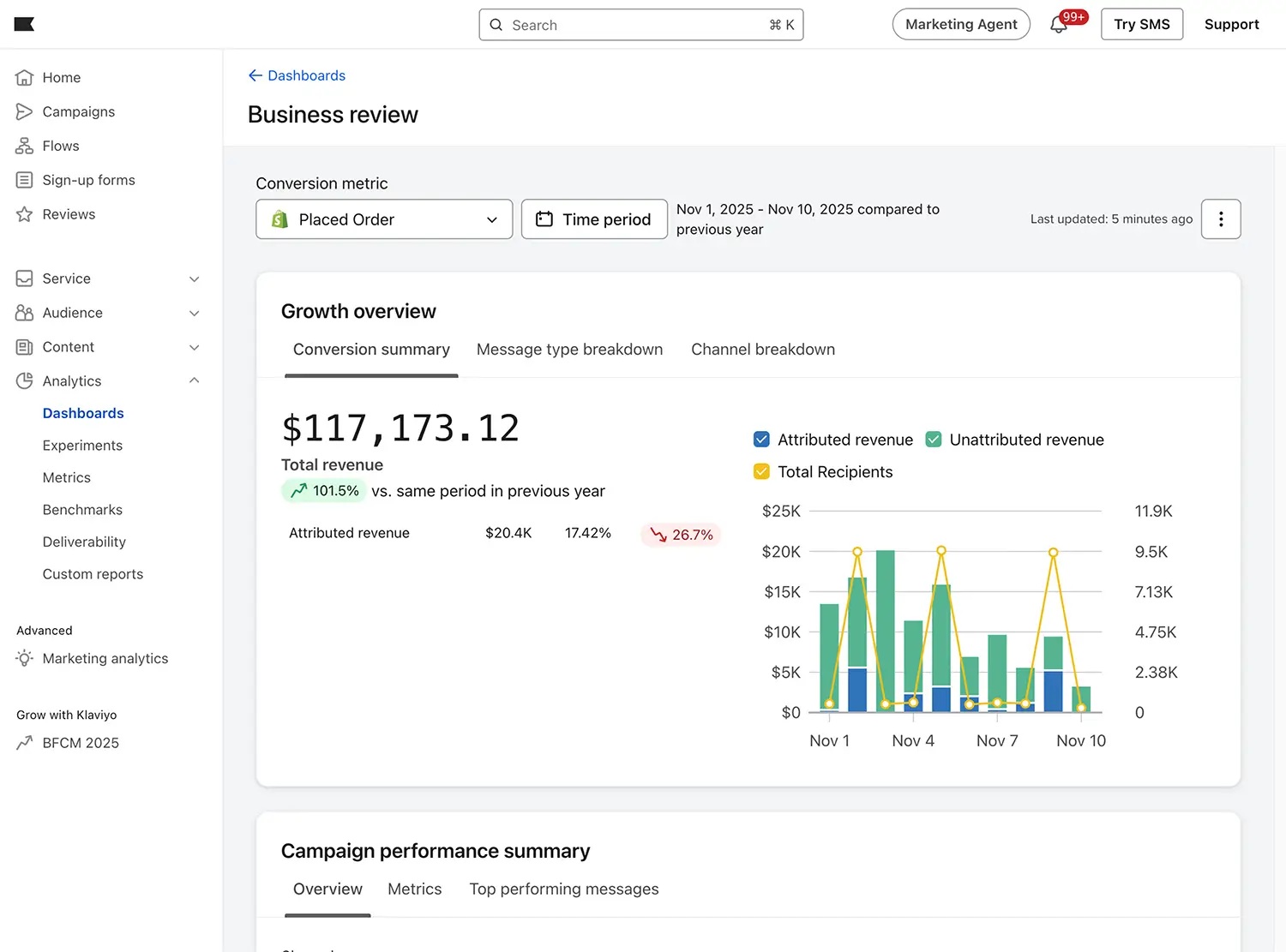 Klaviyo Business Analytics