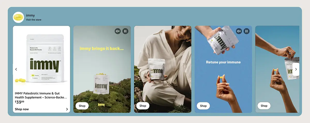 Amazon shoppable collections example