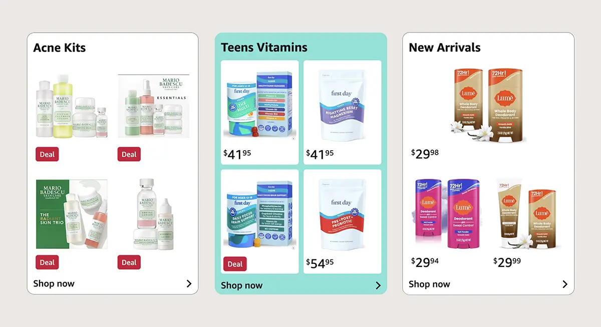 Custom card in Shoppable Collections example