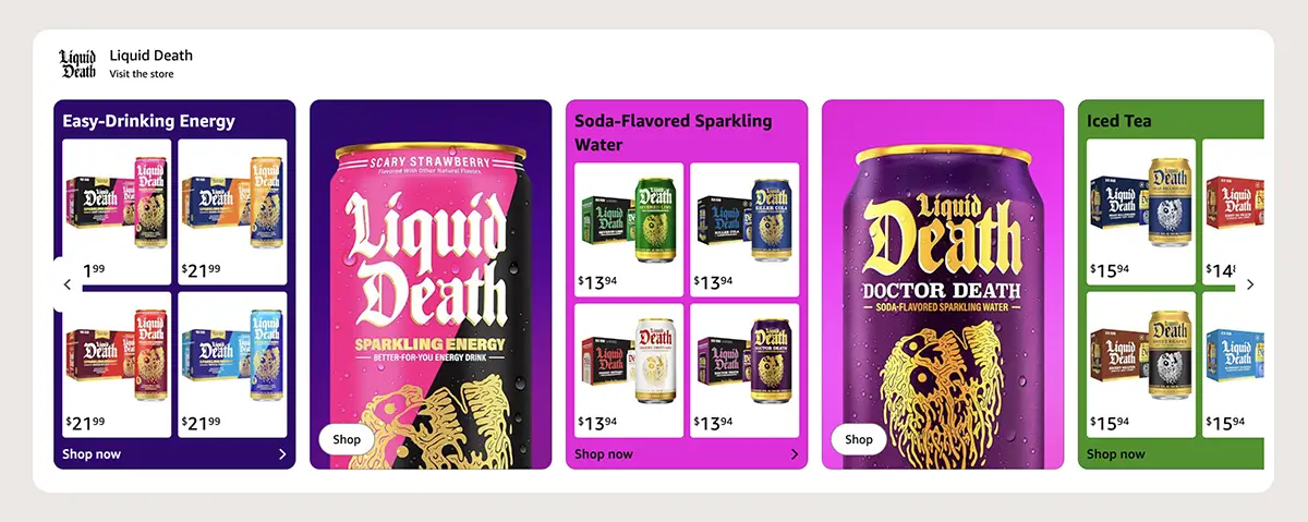 Beverage Amazon Shoppable Collections Example