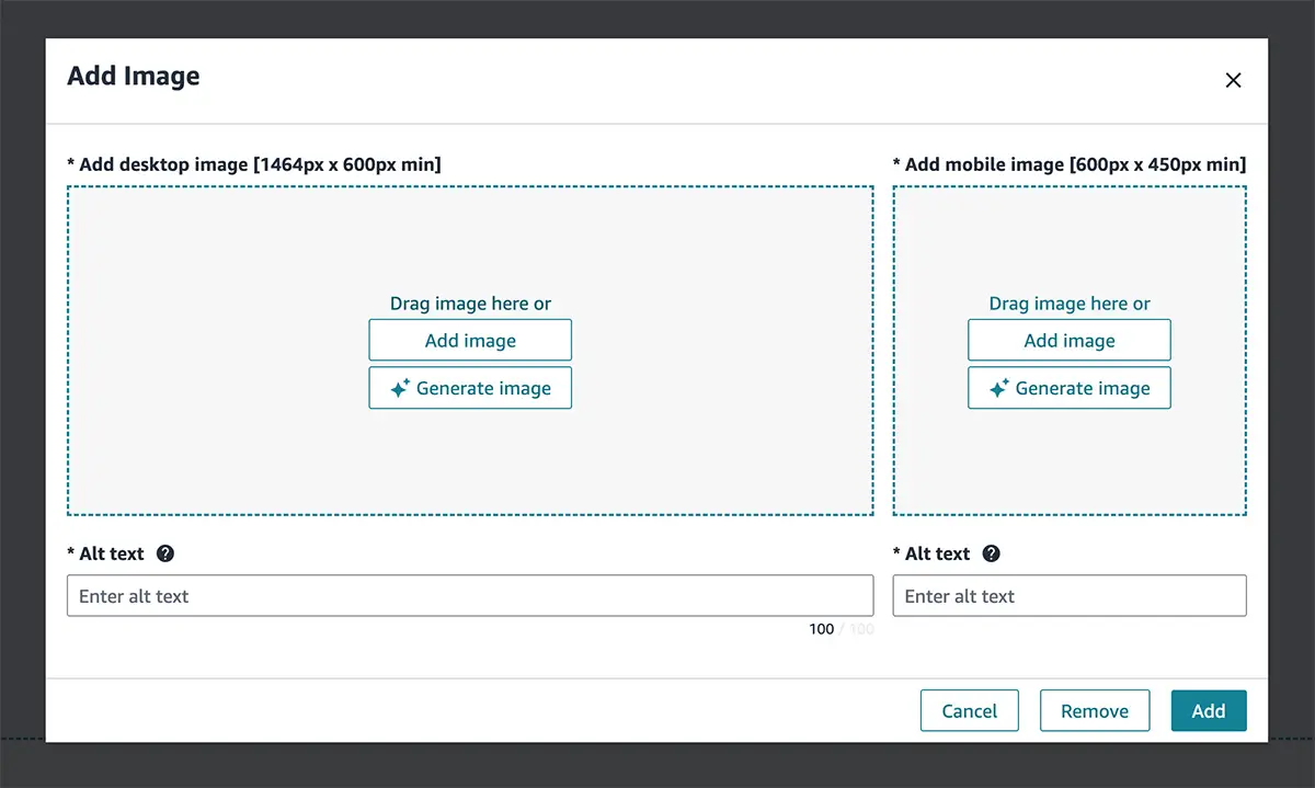 Image alt text on Amazon image module