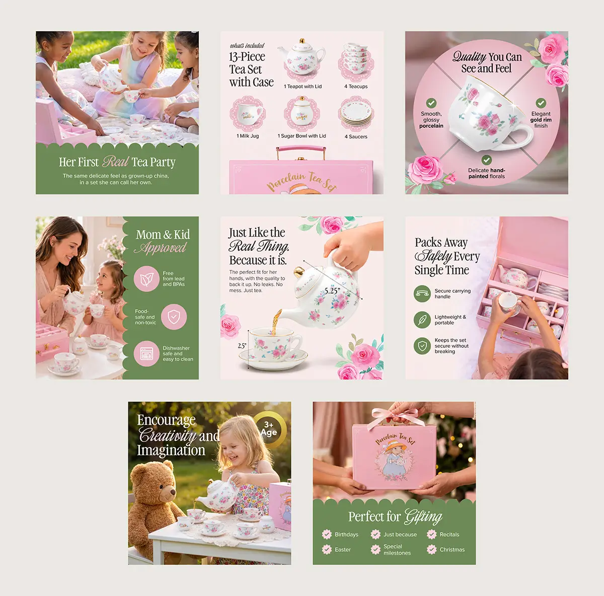 Teacup set amazon listing image design