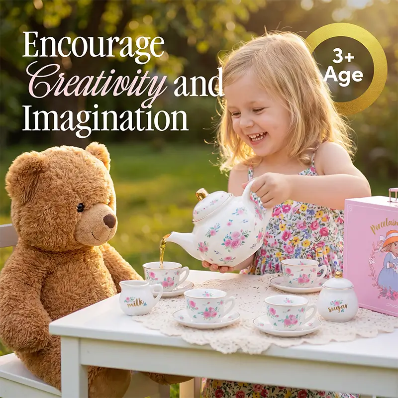 Tea set amazon infographic design
