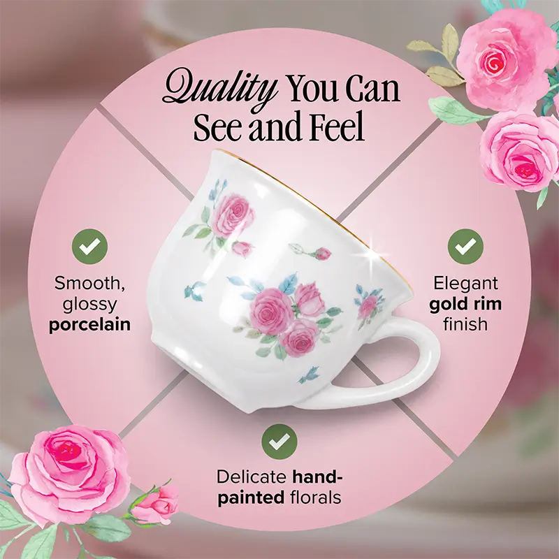 Tea set amazon infographic design