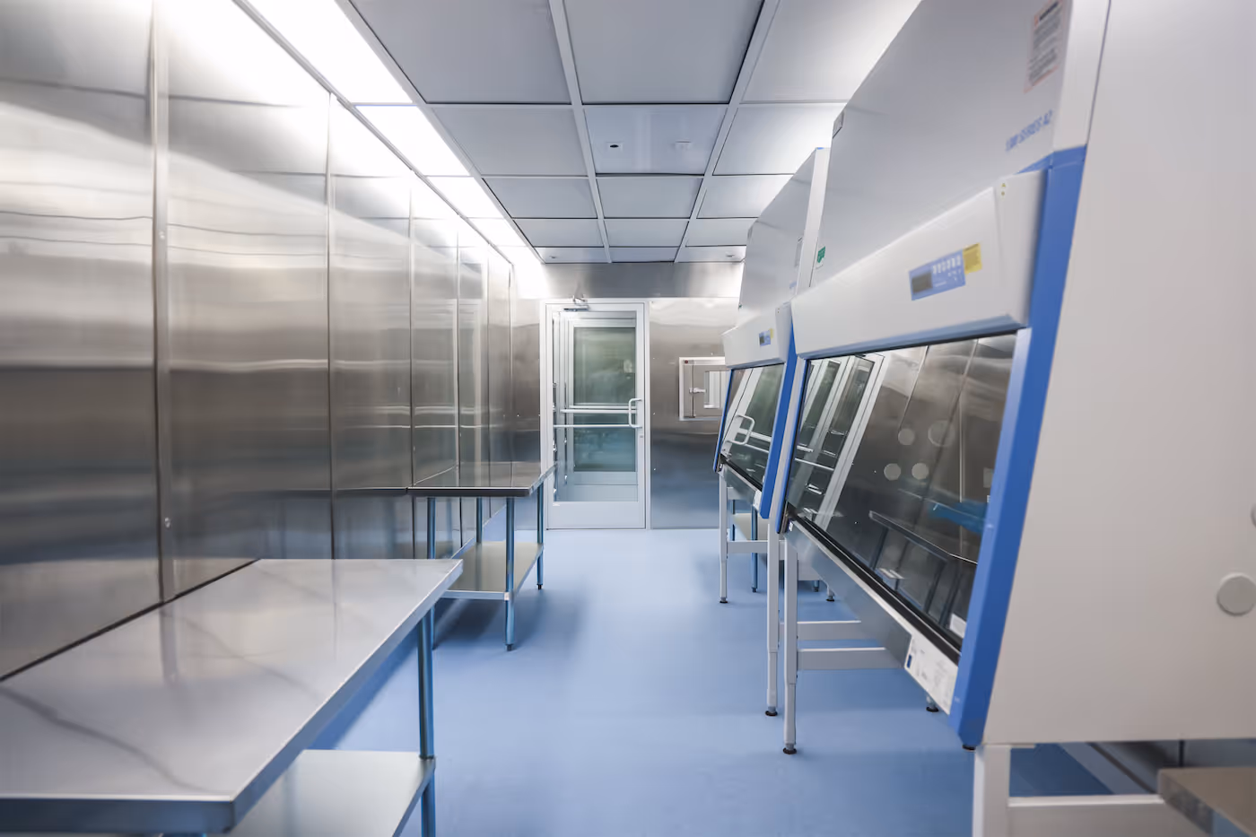 interior of a mobile cleanroom being used as a BSL