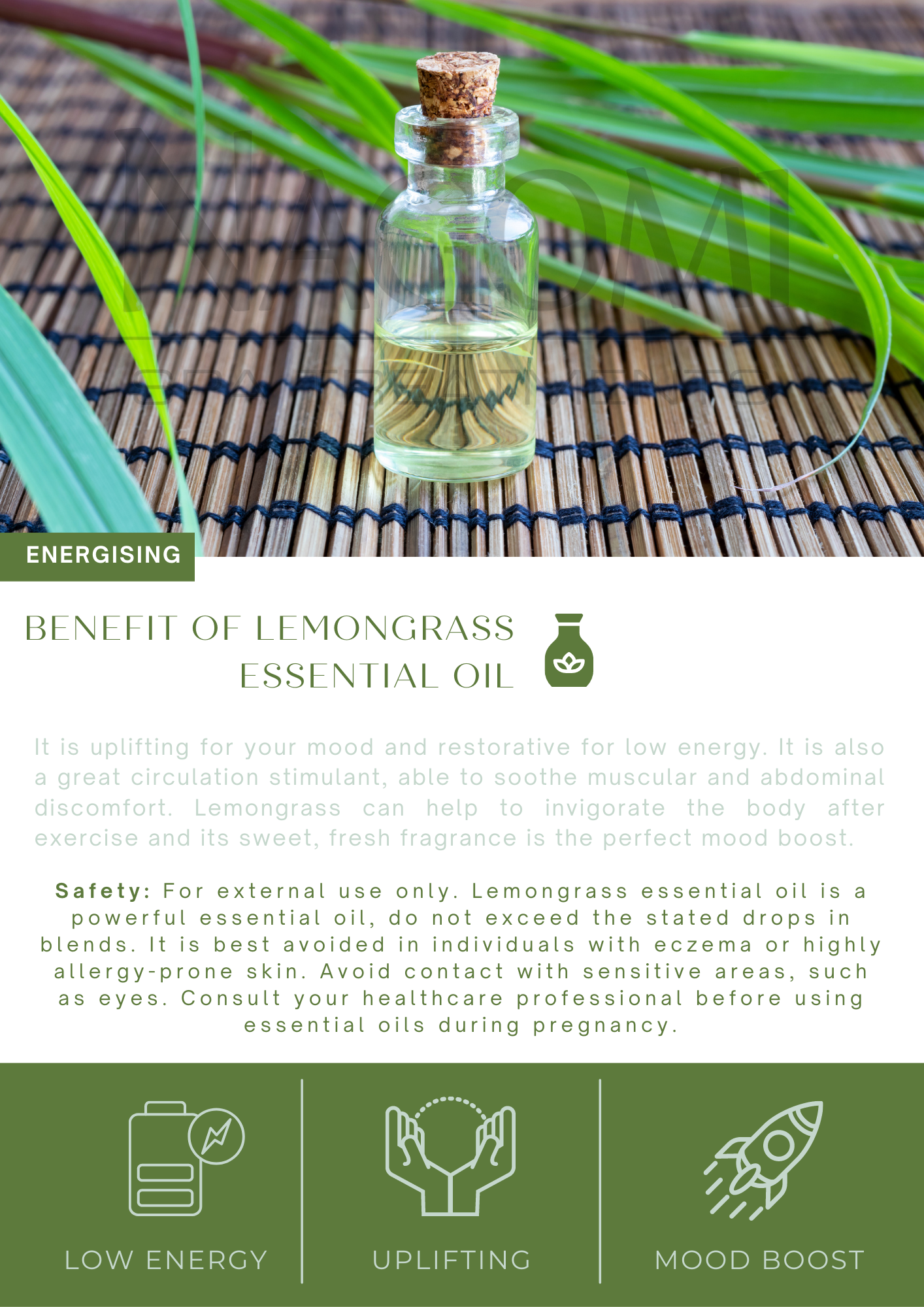 Lermongrass Essential Oil Card