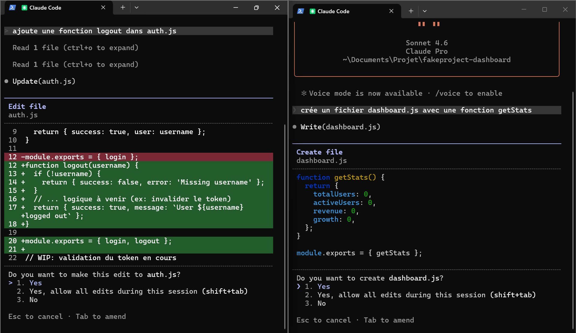 Chaque agent propose ses modifications dans son propre worktree