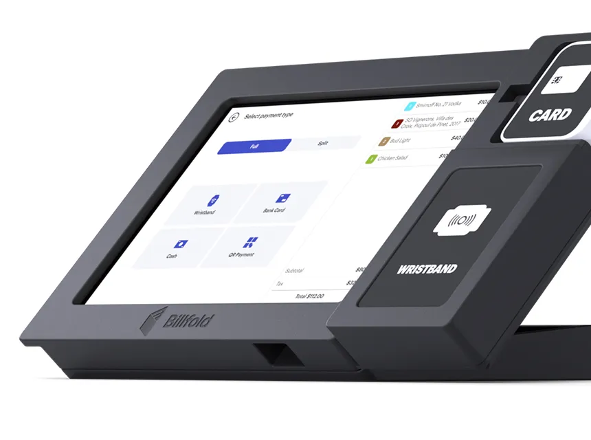 Trusted and Secure with a Successful Track Record: A Billfold POS terminal displaying the payment interface, representing reliability and security