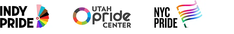 Indy Pride, Utah Pride Center, NYC Pride logotypes